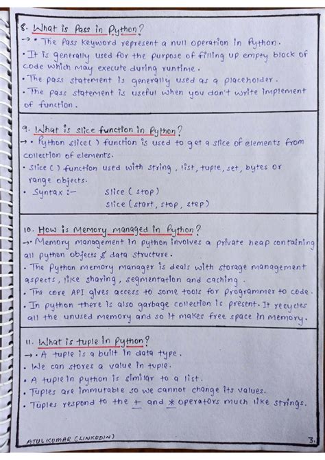 Basics Python Interview Questions And Answers Handwritten Connect Techs