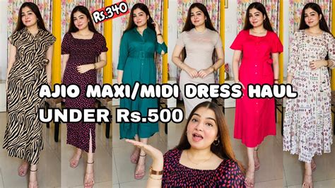 Ajio Maxi Midi Dresses Haul Under Rs Party Wear Casual Wear