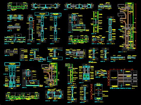 Detalles Constructivos De Ventanas Y Puertas De Aluminio En Autocad