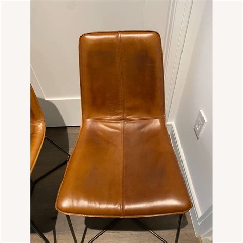 West Elm Slope Leather Dining Chair Saddle Color Aptdeco