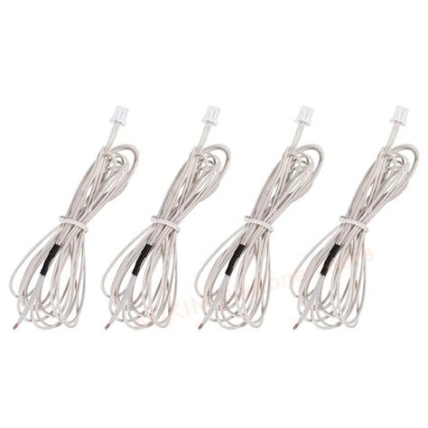 4 Pack 100K Ohm NTC 3950 Thermistors 1M Temp Sensor With 2Pin XH2 54