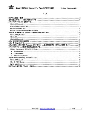 Fillable Online Iata Japan Bsplink Manual For Agent Adcm Iata Iata