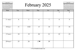 February Editable Calendar With Notes