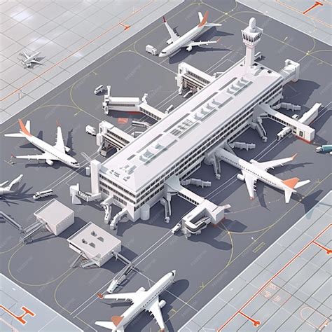 International airport in operation 3D vector | Premium AI-generated image