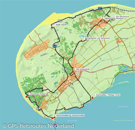 Gps Fietsroute Burgh Haamstede Renesse Km