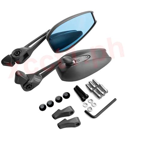 Universal Motorcycle Side Mirror Full Adjustable Blue Lens Set Shopee