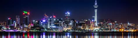 Auckland Wallpaper 4K, Cityscape, Night, City lights