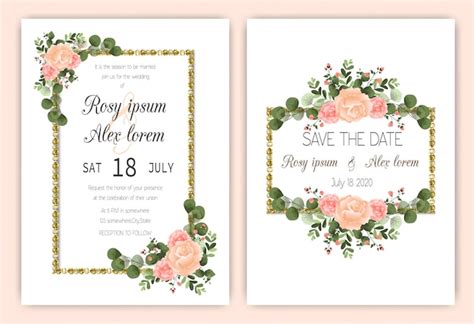 Wedding Invitation Flower Frame Zdjęcia darmowe pobieranie na Freepik