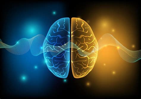 Illustration Of Human Brain And Brain Waves On Technology Background