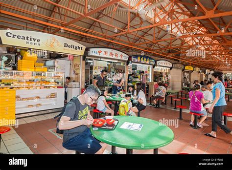 Typical Indoor Food Court In Singapore S Chinatown District Stock Photo