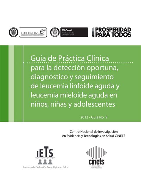 Pdf Guía De Práctica Clínica Para La Detección Oportuna Diagnóstico