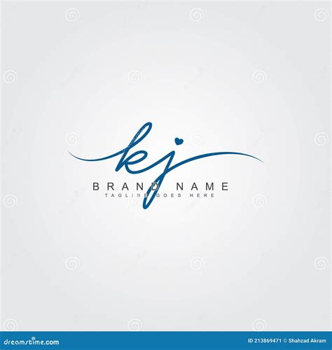 Initial Letter Kj Logo Hand Drawn Signature Logo Cartoon Vector