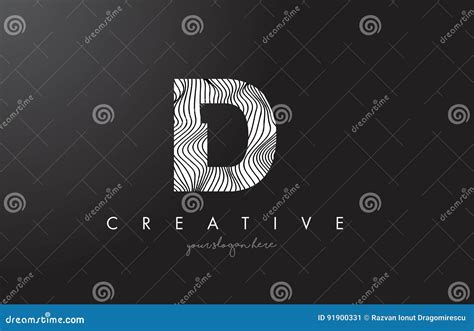 Id I D Letter Logo With Zebra Lines Texture Design Vector Stock Vector