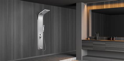 Gotonovo Wall Mount Brushed Nickel Rainfall Shower Panel Tower System