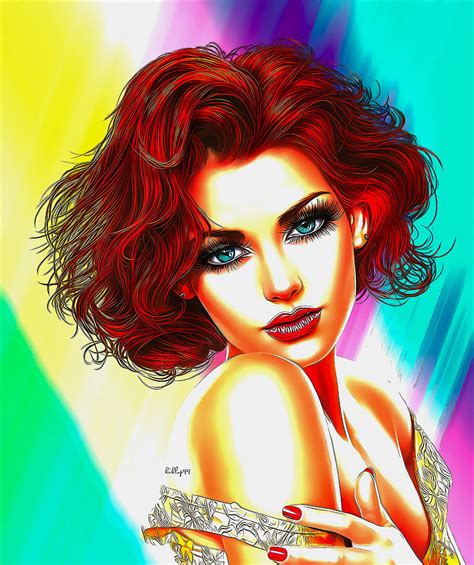 Redhead Illustration Digital Art By Nenad Vasic Fine Art America