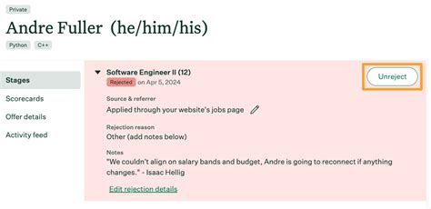 Unreject Candidate Or Prospect Greenhouse Support