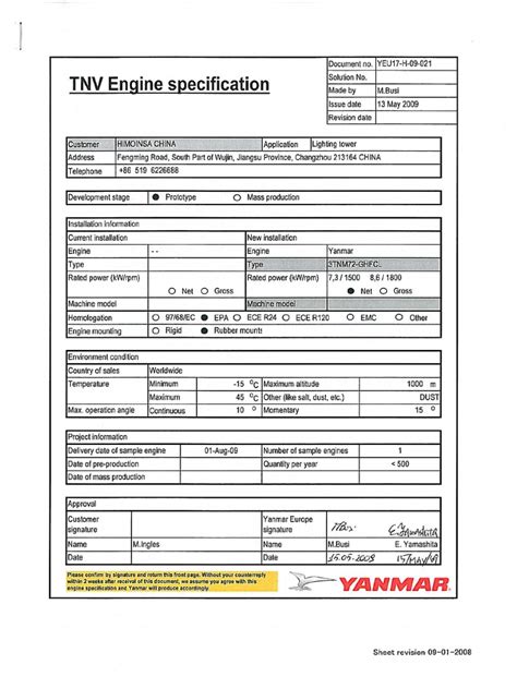 Engine Data Sheet As4006 M5 3tnm72 Ghfcl Pdf Diesel Engine Propulsion