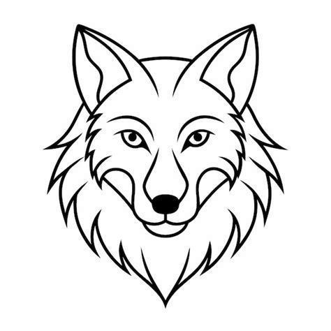 Ilustración del contorno vectorial de la cabeza del lobo Vector Premium