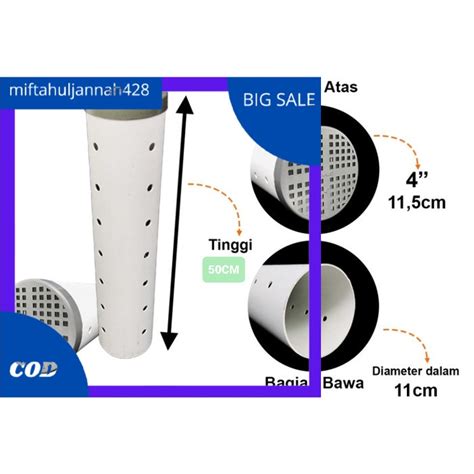 Jual Pipa Biopori Resapan Air Hujan Inch Cm Pipa Tutup Biopori