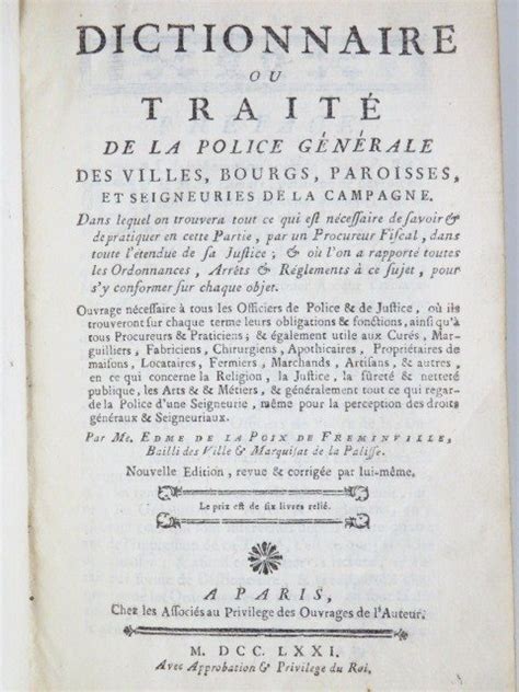 Edme De La Poix De Fr Minville Dictionnaire Ou Trait De Catawiki