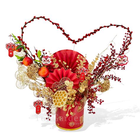 CNY Happiness Pussy Willow Arrangement Toh Garden Singapore Orchid Plant Flower Grower