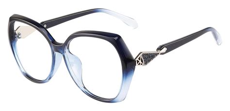 Solitaire Geometric Single Vision Glasses Blue Women S Eyeglasses Payne Glasses