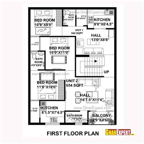 House Plan For Feet By Feet Plot Plot Size Square Yards