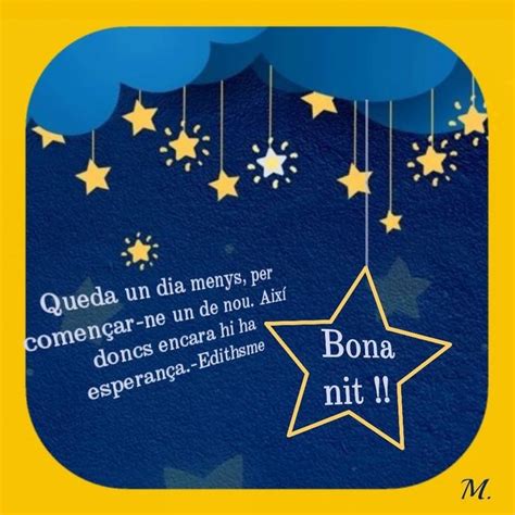 Bona Nit Buenas Noches Con Estrellas Buenas Noches En Catalan