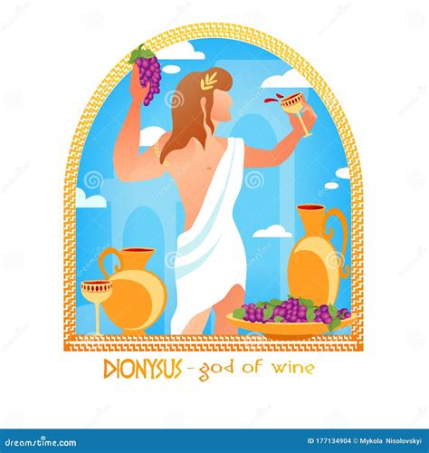 Dionysus Or Bacchus In Greek Mythology God Of Wine Stock Vector