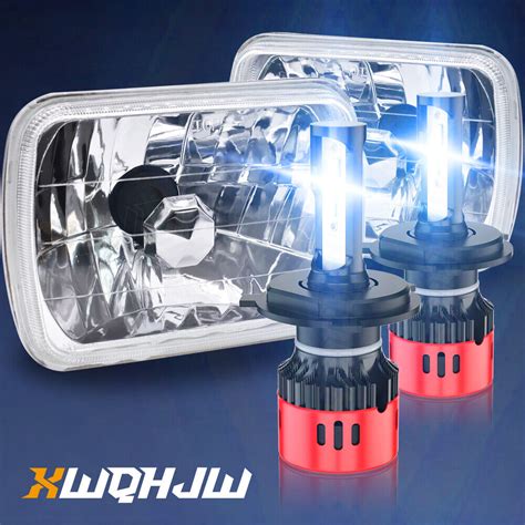 For Chevrolet C10 C20 C30 1981 1986 Pair 7x6 5x7 LED Headlights Hi Lo