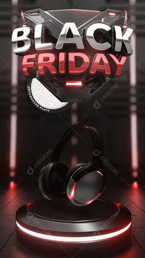 Post Story Loja Black Friday Produto Headset Social Media PSD Editável