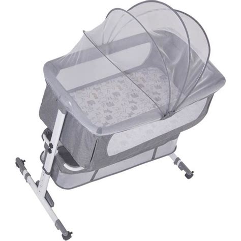 Lit Bébé Cododo Berceau Cododo avec Matelas Gris Lit d appoint