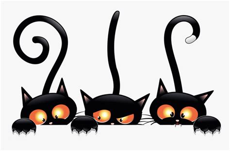 3 Black Cats Halloween, HD Png Download - kindpng