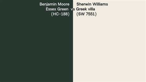 Benjamin Moore Essex Green Hc Vs Sherwin Williams Greek Villa Sw