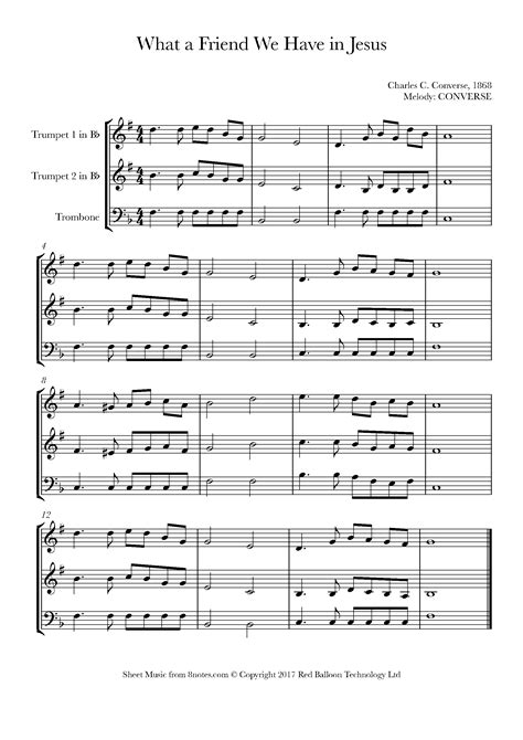 Converse What A Friend We Have In Jesus Sheet Music For 2 Trumpets