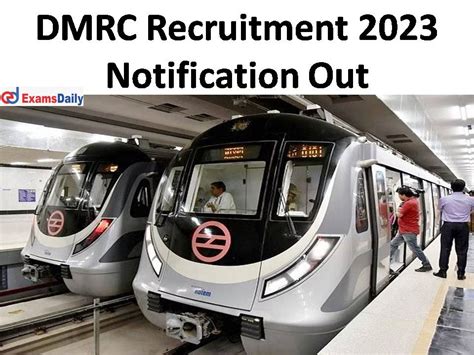 DMRC Recruitment 2023 Notification Out Remuneration Up To Rs 3 00