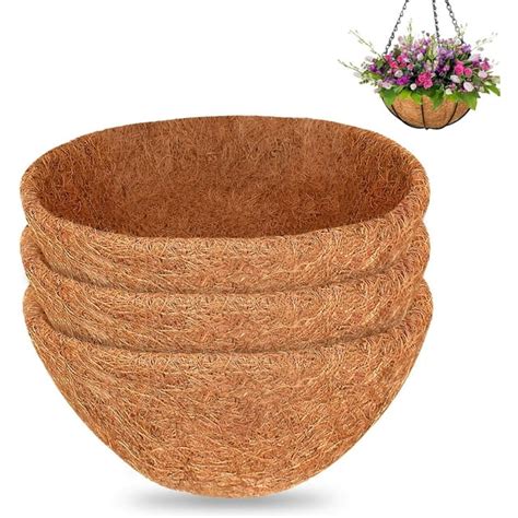 3pcs Coconut Liners Round Coco Coir Hanging Basket Liners 100 Natural Coconut Liners For