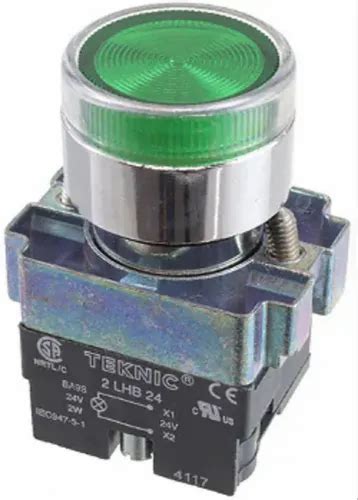 230 Vac 24 Vdc Green Teknic Illuminated Push Button 230V 240 V For