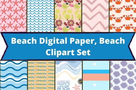 Patterns Beach Clipart Set Masterbundles