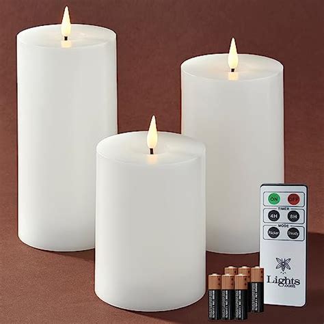 Snapklik LampLust Flickering Flameless Candles Set Of 3 Battery