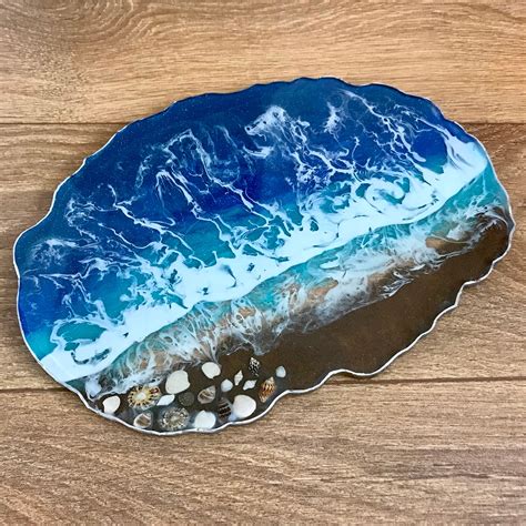 Resin Tray And Coasters Decorative Tray Set Of Tray And Etsy