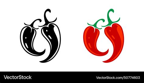 Chili Pepper Icons Spicy Red Hot Peppers For Vector Image