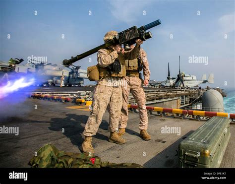 Us Marines Fire A Stinger Shoulder Launched Anti Aircraft Missile