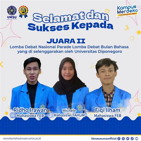 Mahasiswa Umsu Juara Ii Lomba Debat Nasional Parade Lomba Debat Bulan