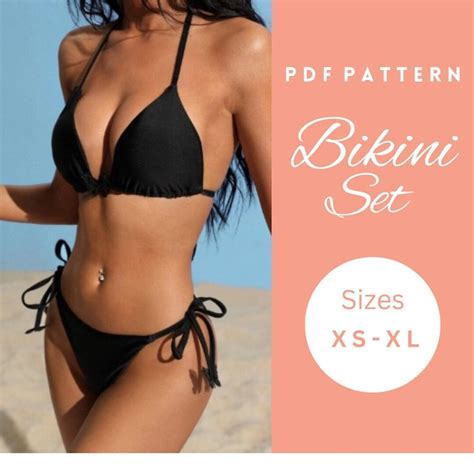 Bikini Set Sewing Pattern Side Tie Bikini Sewing Pattern Top And Bottoms Etsy