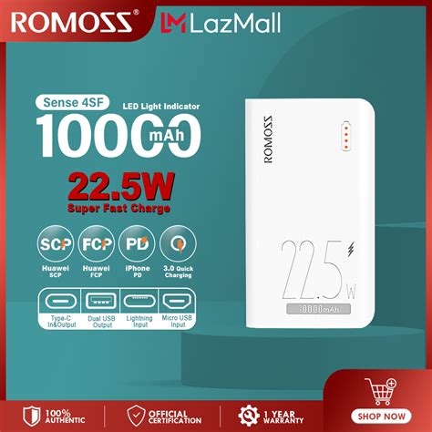 Romoss Sense Sf Mah Mini Portable Power Bank Scp W Pd W Super