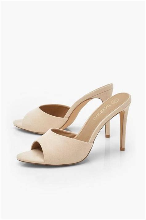 Mules Talons Aiguilles Et Bout Ouvert Nude Nude From Boohoo