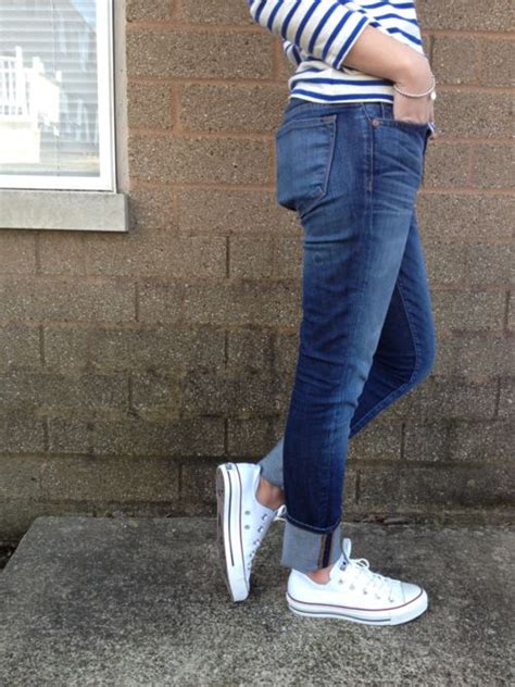 Jeans Stripes And Chucks Fashion Style White Converse Outfits