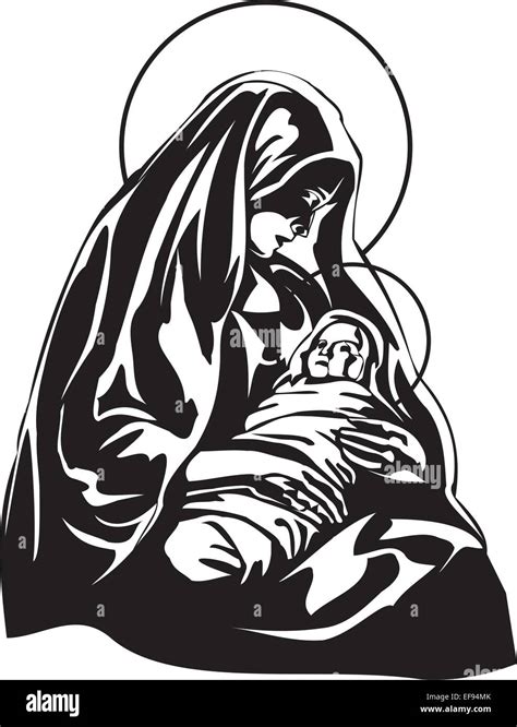 Mary Holding Baby Jesus Stock Vector Image Art Alamy