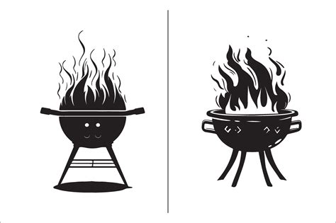 Barbecue Grill Silhouette Vector Icon Design And Grill BBQ Vector Icon